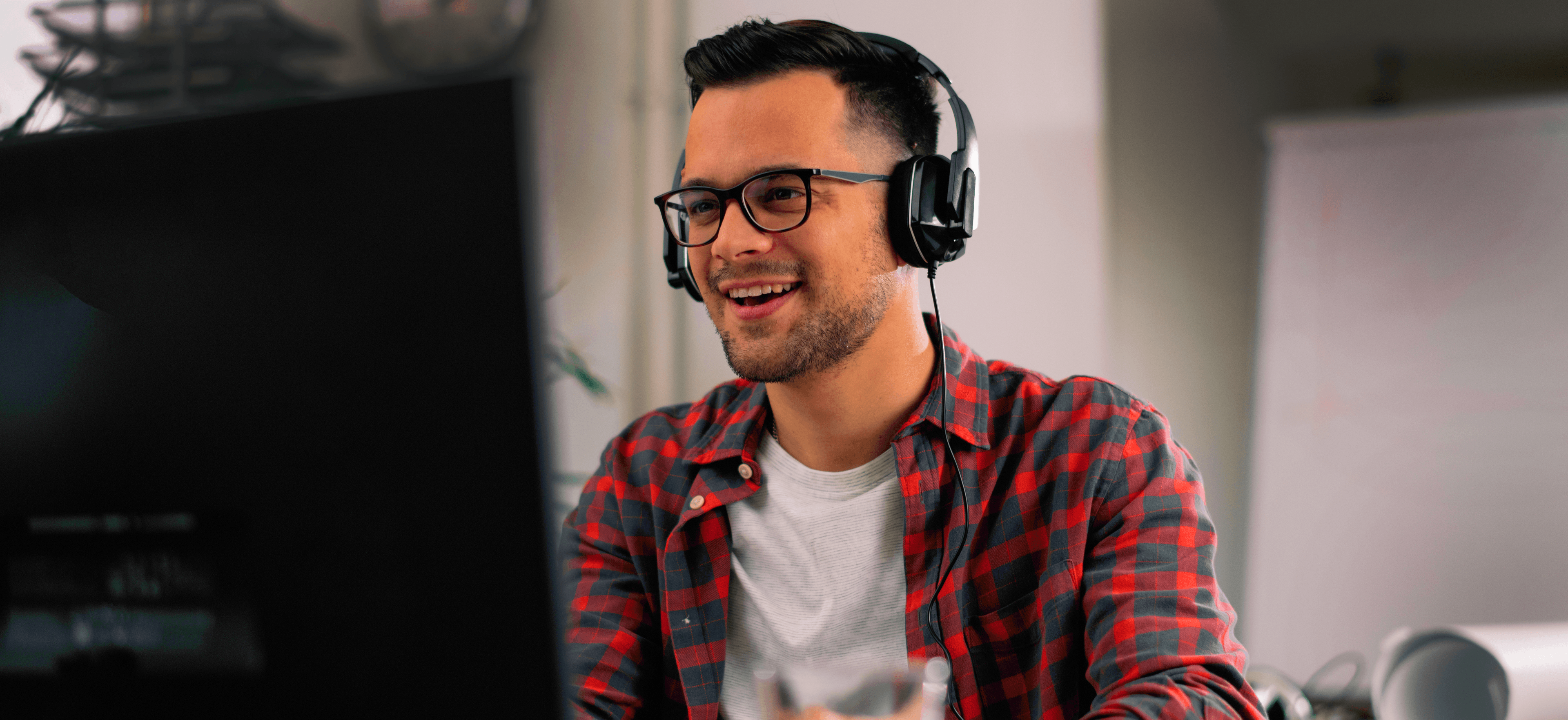 Man on video call